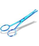 Blue Titanium Beard Scissors - Precision Moustache & Nose Hair Scissors with Micro Serration | International Shipping Available - Buy Online on GoSupps.com