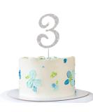 ENSTAB Silver Rhinestone Happy Birthday & Anniversary Cake Topper | Sparkling 0-9 Decoration for Celebrations - Buy Online on GoSupps.com