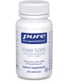 Pure Encapsulations Folate 5000 - 5-MTHF Vitamin B9 - 60 Capsules - Buy Online on GoSupps.com