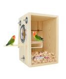 CooShou Parakeet Nest Box - Wooden Acrylic Transparent Breeding House for Lovebirds, Cockatiels, Budgies, Conures, Parrots - Buy Online on GoSupps.com
