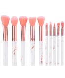 Shop WLLHYF 10-Piece Marble Makeup Brushes Set | Soft Pink Bristles for Eyeshadow Foundation & More - Professional Cosmetic Tools - Buy Online on GoSupps.com