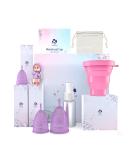 Reusable Menstrual Cup Set - Soft Silicone Period Cups for Girls & Women | Eco-Friendly & Comfortable - Purple (3 Pack - Buy Online on GoSupps.com
