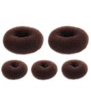 SQULIGT 5 PCS Donut Hair Bun Maker, Dark Brown Ring Style Bun Makers Set (2 Large and 3 Small) - Buy Online on GoSupps.com