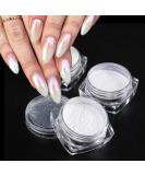 White Pearl Chrome Nail Powder - Aurora Magic Pigment for High Gloss Glitter Nail Art - Buy Online on GoSupps.com