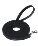 10m Waterproof Training Lead for Dogs | Strong Long Line with 360 Rotating Buckle | Padded Handle | Ideal for Large, Medium, and Small Pets - Black - Buy Online on GoSupps.com