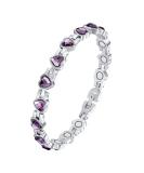 Jecanori Lymphatic Drainage Magnetic Bracelet for Women - Purple Titanium Steel Wristband with Cubic Zirconia Heart and Gift Box - Buy Online on GoSupps.com