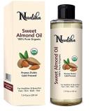 Organic Sweet Almond Oil 220 ML | USDA Organic Cold Pressed Carrier Oil for Skin Hair & Face - Buy Online on GoSupps.com