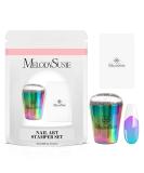 MelodySusie French Nail Stamper Kit - 2PCS Silicone Nail Stamp & Scraper for DIY Manicure | Perfect for Home & Salon | Laser Glitter Design - Buy Online on GoSupps.com