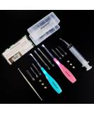 Airgoesin Tonsil Stone & Earwax Remover Kit with LED Tool - 2 Sets, Stainless Steel Pick, Oral Syringe, Irrigation Ear Syringe - Blue/Pink - Buy Online on GoSupps.com