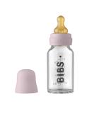 BIBS Baby Glass Bottle 110ml Dusky Lilac Complete Set | Anti-colic with Round Natural Rubber Latex Nipple for Natural Breastfeeding - Buy Online on GoSupps.com