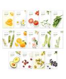 Nature Republic Real Nature Mask Sheet (14 type) Nature made Freshly packed Korean Face Mask Natural Plant Extract (Pack of 14) RENEWAL  - Buy Online on GoSupps.com
