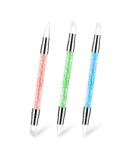 3 Pcs Nail Art Sculpture Pen Set - Dual Tipped Silicone Tools for Home & Salon | Blue Green Orange Nail Brushes & Rhinestone Carving Pen - Buy Online on GoSupps.com