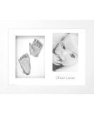BabyRice Baby Casting Kit - 12x9 Shadow Box Display Frame, Silver Paint - Hand & Foot Casts (White/White) - Buy Online on GoSupps.com