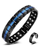 Vicmag Lymphatic Drainage Mantnetarmbon Men Titanstahl Magnet Double-Row Ultra-Strength Magnets | Adjustable with Gift Box - Blue Line - Buy Online on GoSupps.com