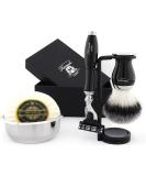 Premium Shaving Kit Gift for Men | Triple Edge Razor Brush Bowl & Stand | Luxury Branded Box - Buy Online on GoSupps.com