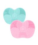 TSHAOUN Silicone Makeup Brush Scrubber Pad - 2 Pack Green & Pink | Effective Cosmetic Cleaning for Flawless Makeup Application - Buy Online on GoSupps.com