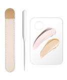 Stainless Steel Makeup Spatula and Palette Set - Acrylic Foundation Palette with Tiny Tool for Nail Art, Eye Shadow, Eyelash, and Face Makeup - Buy Online on GoSupps.com