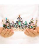 Yean Baroque Rhinestone Bridal Queen Crown - Crystal Wedding Tiara for Women - Buy Online on GoSupps.com