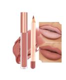 Nude Liquid Lipgloss & Lip Liner Set | Long Lasting & Waterproof Lip Stain | Highly Pigmented Lipstick & Lipliner Pencil | Daily Makeup Kit (07) - Buy Online on GoSupps.com