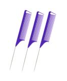 3Pcs Rat Tail Combs for Women- Anti Static, Heat Resistant Hairdressing Comb (Purple) - Buy Online on GoSupps.com