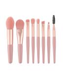 NEJLSD Mini Make-Up Brush Set - 8 Synthetic Brushes for Foundation Eyeshadow Eyebrows & Lips - Perfect for Blending - Pink - Buy Online on GoSupps.com