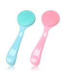 Silicone Manual Facial Cleansing Brush - NADUSEP 2 Pack Soft Bristles Waterproof Exfoliator for Blackheads & Makeup Removal (Blue Pink - Buy Online on GoSupps.com