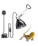 Bonlux Reptile Heat Lamp Holder 200W Tortoise Heat lamp with Clip and BS Plug for E27 UVA/UVB Bulb Pet Heat lamp for Reptiles Bearded Dragon Snake Chick Black - Buy Online on GoSupps.com
