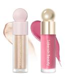 Erinde Liquid Highlighter Makeup Stick - Natural Glossy Finish Lightweight & Blendable Face Illuminator - Cruelty-Free - 2 Pack - Buy Online on GoSupps.com