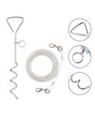 1Above_20ft(6m) heavy duty Dog stake and tie out cable with 16 Inch spiral ground stake Puppy pet Outdoor Tie Out Lead Leas - Buy Online on GoSupps.com