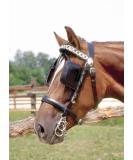 AMKA Driving Bridle for Harness - Head Frame with Blinkers & Chain Browband | Thoroughbred Equestrian Gear - Buy Online on GoSupps.com