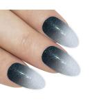 False Nails Bling Art - Grey White Gel Ombre Almond Stiletto Long Fake Tips | Shop Internationally - Buy Online on GoSupps.com
