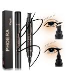 PHOERA Winged Eyeliner Stamp - Long-Lasting Waterproof Liquid Eye Liner in Black - Smudgeproof Makeup Pen for Perfect Cat Eye Look - Buy Online on GoSupps.com