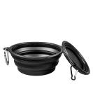 Buy PhoneNatic Foldable Silicone Dog Bowl - 350ml Travel Bowl for Dogs & Cats with Carabiner | Black Edition - Durable & Portable - International Shipping Available - Buy Online on GoSupps.com