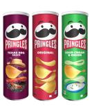 Pringles Original Tub 185g With Texas BBQ Tub 185g & Sour Cream & Onion Tub 185g (3 Pack Mixed Bundle) - Buy Online on GoSupps.com
