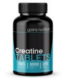 Creatine Monohydrate 3000mg Vegan Tablets - 270 Count - 90 Day Supply - Buy Online on GoSupps.com