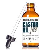 Organic Castor Oil by Renewalize | Cold Pressed Unrefined & All Natural | 4 fl oz Skin Nails & Hair Moisturizer - International Shipping Available - Buy Online on GoSupps.com