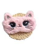 Cute Soft Plush Cat Sleeping Mask for Women & Girls | Funny Eye Cover Blindfold for Travel & Naps - Pink - Buy Online on GoSupps.com