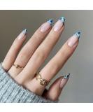 Sethexy Abstract Stiletto False Nails - Nude Pink & Blue Leopard 24pc Acrylic Press-On Nail Tips for Women & Girls - Buy Online on GoSupps.com