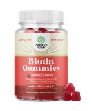 Biotin Gummies for Hair Growth - Hair, Skin, and Nails Vitamins for Women and Men - 5000mcg Biotin Hair Gummies with Pantothenic Acid - Buy Online on GoSupps.com