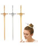 3 Pack Metal Sword Hair Sticks - Witch Accessories for Women Hair Buns - Vintage Handmade Chopsticks - Stick Pattern 1 - Buy Online on GoSupps.com