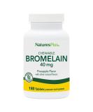NaturesPlus Chewable Bromelain 40mg Supplement - Sinus Support & Anti-Inflammatory - 180 Tablets - Buy Online on GoSupps.com