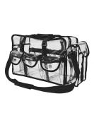 Enkrio Clear Bag Waterproof Makeup Handbag with 5 Outside Pockets Travel Bag Sports Bag Organizer with Shoulder Strap - Buy Online on GoSupps.com
