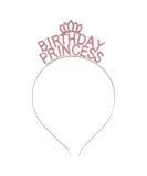 YARIEW Birthday Crown for Women and Girls - Rhinestone Princess Tiara Headband for Happy Birthday Party Decorations in Pink - Buy Online on GoSupps.com
