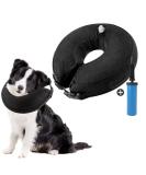 NASJAC Inflatable Dog & Cat Collar | Adjustable Leak-Proof Design | Quick Lock Comfort | Post-Op Wound Protection - Black - Buy Online on GoSupps.com