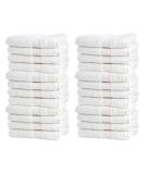 24-Pack Spa White Washcloths 12x12 - Soft & Absorbent 100% Cotton Towels for Bathroom - Lint-Free Face Cloths - Buy Online on GoSupps.com