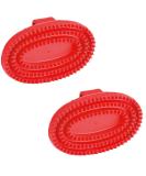 Kerbl Rubber Curry Comb Oval - Hard Rubber - Red - Double Pack (2 Pieces) | International Shipping - Buy Online on GoSupps.com
