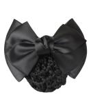 AKOAK 2 Pcs Black Bowknot Decor Snood Net Barrette Hair Clip Bun Cover - Buy Online on GoSupps.com