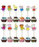 24 PCS Pig Cake Toppers Birthday Party Supplies Decorations for Boys Girls For Pig Theme Decorations - Buy Online on GoSupps.com