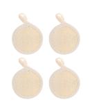 4 Pcs Loofah Exfoliating Facial Scrubber Set | Shower Loofah Sponges & Bath Spa Scrubbers for Dead Skin & Makeup Removal - Buy Online on GoSupps.com