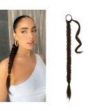 BARSDAR 76cm Braided Ponytail Extension - Natural Soft Synthetic Hair for Women - Dark Brown/Auburn - 1 Pack - Buy Online on GoSupps.com